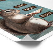 Poster Lire, écrire, répéter l'écureuil Lire un livre (Coin)