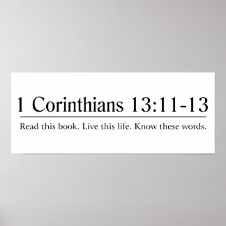 Poster Lire la Bible 1 Corinthiens 13:11-13