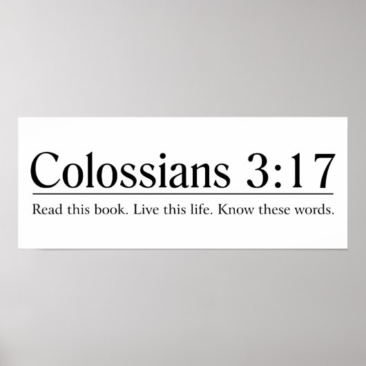 Poster Lire la Bible Colossiens 3:17 (Devant)
