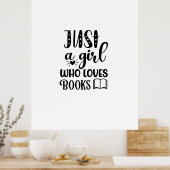 Poster Lire L'Art Juste Une Fille Qui Aime Les Livres (Cuisine)
