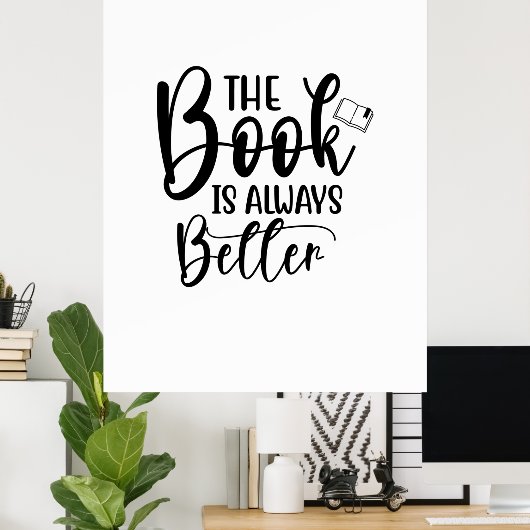 Poster Lire L'Art Le Livre Est Toujours Mieux (Bureau à domicile)