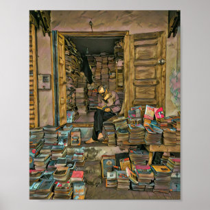 Poster Lire Le Cadeau Amateurs Pour Bibliothécaire