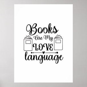 Poster Lire Les Livres D'Art Sont Ma Langue D'Amour