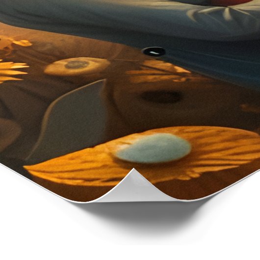 Poster Lire les livres interdits Lecture fille et ours (Coin)