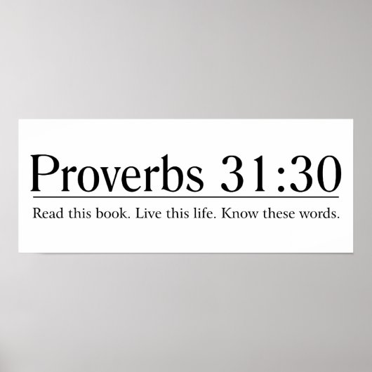 Poster Lire les proverbes de la Bible 31:30 (Devant)