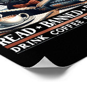 Poster Lire Livres Interdits Boire Café Combattre Le Mal (Coin)