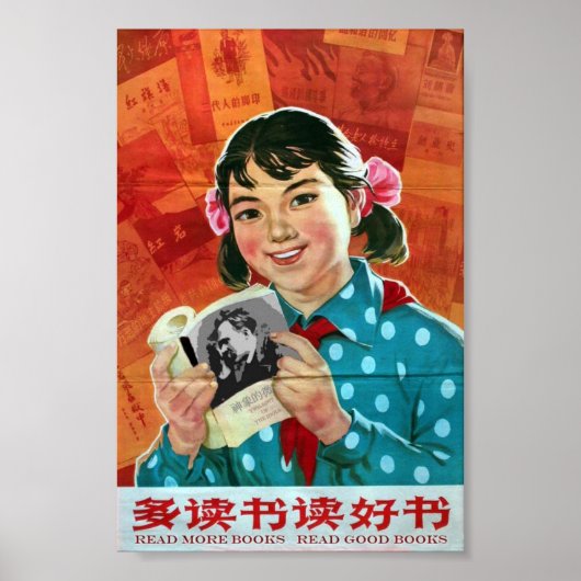 Poster Lire Plus De Livres, Lire De Bons Livres (Devant)