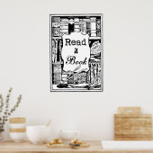 Poster Lire un livre (Cuisine)