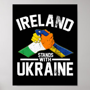 Poster L'Irlande Soutient L'Ukraine Drapeau Ukrainien Irl