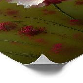 Poster Lis blancs et fleurs sauvages rouges (Coin)