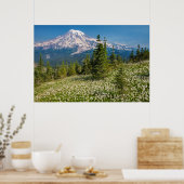 Poster Lis de l'avalanche et Mont Rainier (Cuisine)