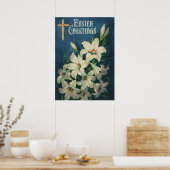 Poster Lis de Pâques Fleurs, Pâques Religieux Vintage (Cuisine)