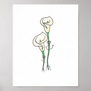 Poster lis pacifiques, thème de fleurs mignon
