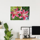 Poster Lis Stargazer Jardin Floral (Bureau à domicile)