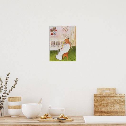 Poster Lisbeth avec tulipe jaune (Cuisine)