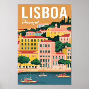 Poster Lisboa Portugal Vintage célèbre Travel Place