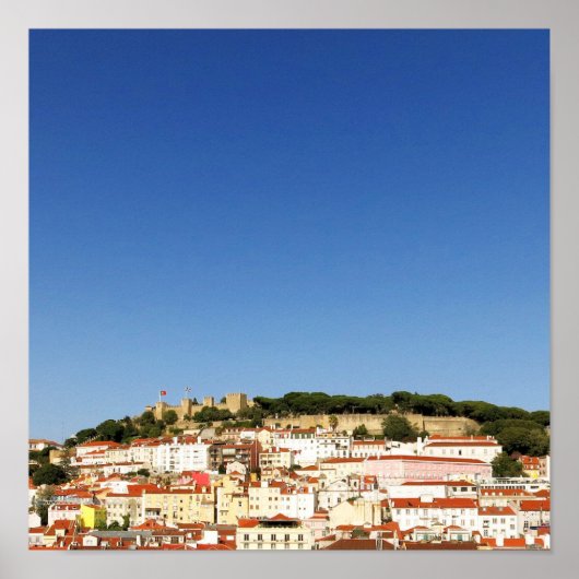 Poster Lisbonne Miradouro Château Vue Architecture Photo (Devant)