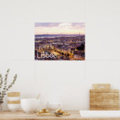 Poster Lisbonne Portugal Sunset Skyline Cityscape Souveni (Cuisine)