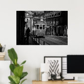 Poster Lisbonne Tramway traditionnel Noir et Blanc (Bureau à domicile)