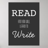 Poster Lisez et vous apprendrez à écrire l'affiche (Devant)