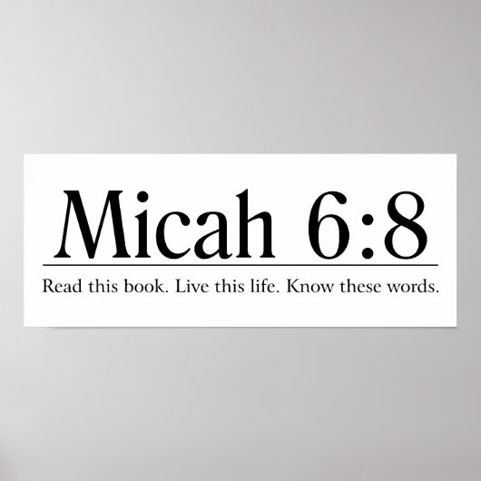 Poster Lisez la Bible Micah 6:8 (Devant)