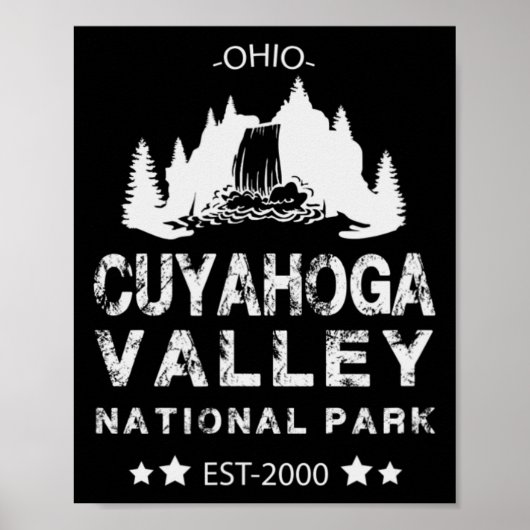 Poster Lisière d'arbres avec chute d'eau Parc national de (Devant)