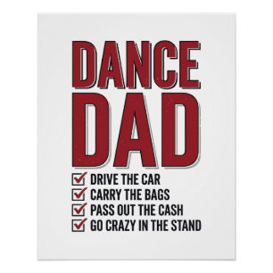 Poster Liste de contrôle Dance Dad Design de gravure vint