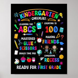 Poster Liste de contrôle de la maternelle prête pour la p