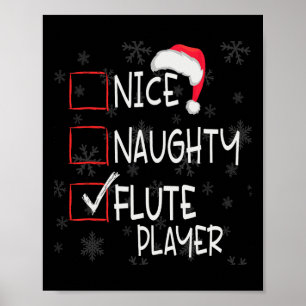 Poster Liste de joueurs de flûte gentils et méchants Noël