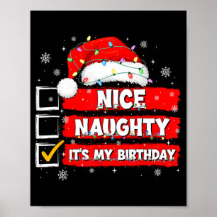 Poster Liste de Noël Père Noël Gentil Vilain C'est mon Bi