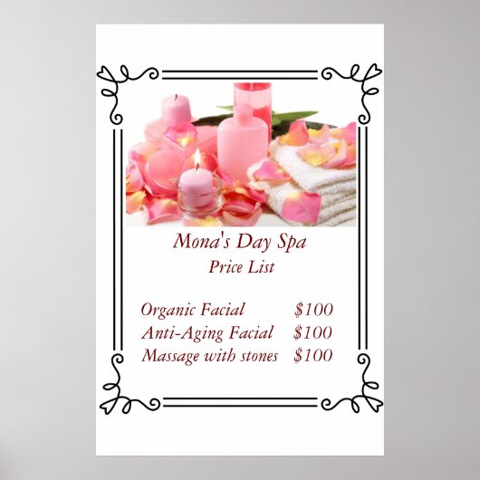 Poster Liste de prix (Devant)