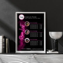 Liste de prix de la photo en noir et néon rose