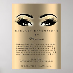 Poster Liste de prix de l'artiste en maquillage Gold Sepi