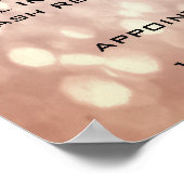 Poster Liste de prix de Maquillage Rose Gold Pailleté Yeu (Coin)