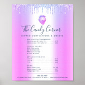 Poster Liste de Prix de Menu de Dessert Dégoulinant de Pa (Devant)