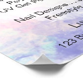 Poster Liste de prix de salon de manucure aquarelle, pail (Coin)