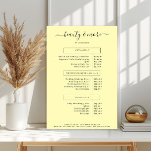 Poster Liste de prix de salon simple moderne
