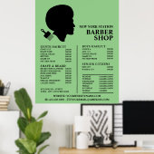 Poster Liste de prix des barbers Afro Style pour hommes (Bureau à domicile)