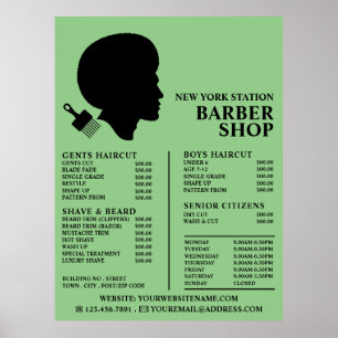 Poster Liste de prix des barbiers pour hommes de style af