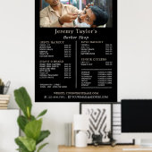 Poster Liste de prix du barbier pour homme, rasage de prè (Bureau à domicile)