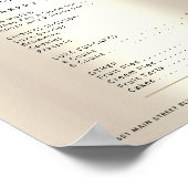 Poster Liste de prix du menu avec effet de goutte paillet (Coin)