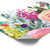 Poster Liste de prix du menu du salon floral peint sur mu (Coin)