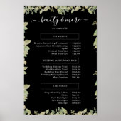 Poster Liste de prix du salon de verdure (Devant)