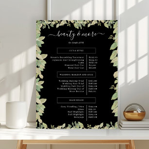 Poster Liste de prix du salon de verdure
