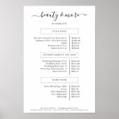 Poster Liste de prix du salon simple moderne (Devant)