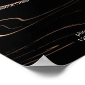 Poster Liste de prix en marbre noir moderne Rosegold (Coin)