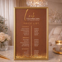 Liste de prix Luxe Or et Marron pour Lash Tech