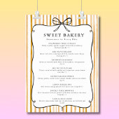 Poster Liste de prix Ruban Vintage Rayure Jaune Blanc