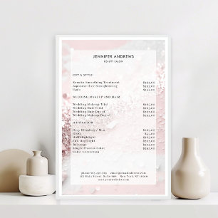 Poster Liste de Prix Salon Moderne Pailleté