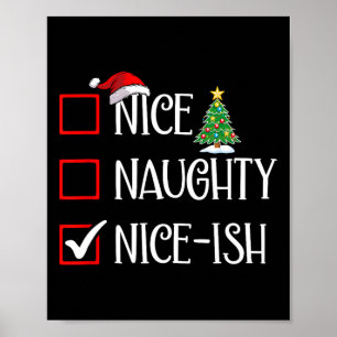 Poster Liste de vérification de Noël drôle Humour sympa-i
